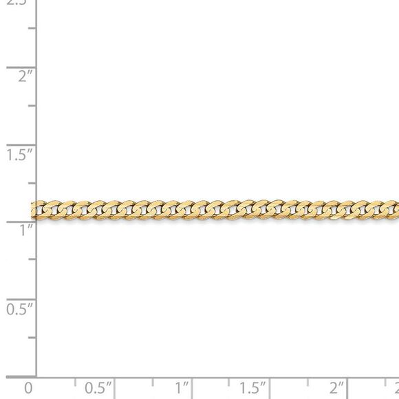 3mm, 14k Yellow Gold, Open Concave Curb Chain Necklace, 22 Inch